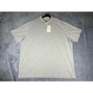 Tommy Bahama Mens 3XLT Gray Short Sleeve Polo Shirt Big & Tall EcoVero Blend NWT